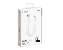 Кабель Deppa Lightning - USB белый, витой, 1,5м