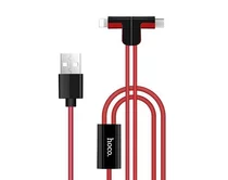 Кабель 2в1 Hoco X12 Lightning+microUSB - USB красн