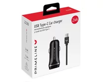 АЗУ-2USB Prime Line 2.4A + кабель Type-C 1.2м, черный