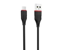 яяяКабель Borofone BX17 microUSB - USB черный, 1м