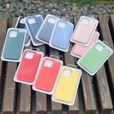 Чехол iPhone 13 Liquid Silicone FULL (мятный)