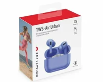 Bluetooth стереогарнитура Prime Line TWS-Air Urban, BT 5.1, зарядный чехол 230 mAh, синий, 4039