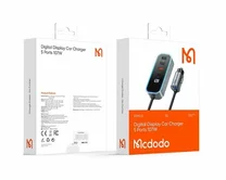 АЗУ 1USB + 3USB + 1USB-C  для пассажиров, McDodo CC-1900, 107W, дисплей, черный, 1.5м