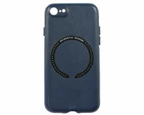 Чехол iPhone 7/8/SE 2020/SE 2022 Leather Magnetic (темно-синий)