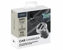 АЗУ-1USB + 1USB-C Deppa PD, QC3.0, 38W, серебро