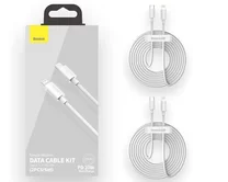 Кабель Baseus Simple Wisdom Data Cable Kit Type-C - Lightning белый, 1,5м 20W (2шт)