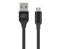 Кабель Axxa microUSB - USB нейлон, 2А, черный, 2м