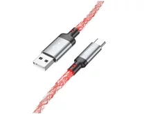 Кабель Hoco U112 Type-C - USB, светящийся серый, 1,2м