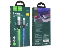 Кабель Hoco U112 Type-C - USB, светящийся серый, 1,2м