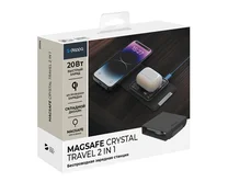 Зарядная станция 2в1 Deppa MagSafe Fold Travel QI складная, черная