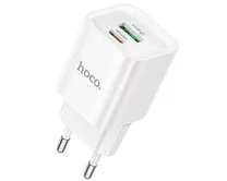 СЗУ-1USB + 1USB-C Hoco C147A, PD20W, QC3.0, белый