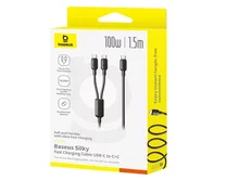 Кабель 2в1 Baseus New Pudding Series Fast Charging Cable Type-C+Type-C - Type-C 100W, черный, 1,5м